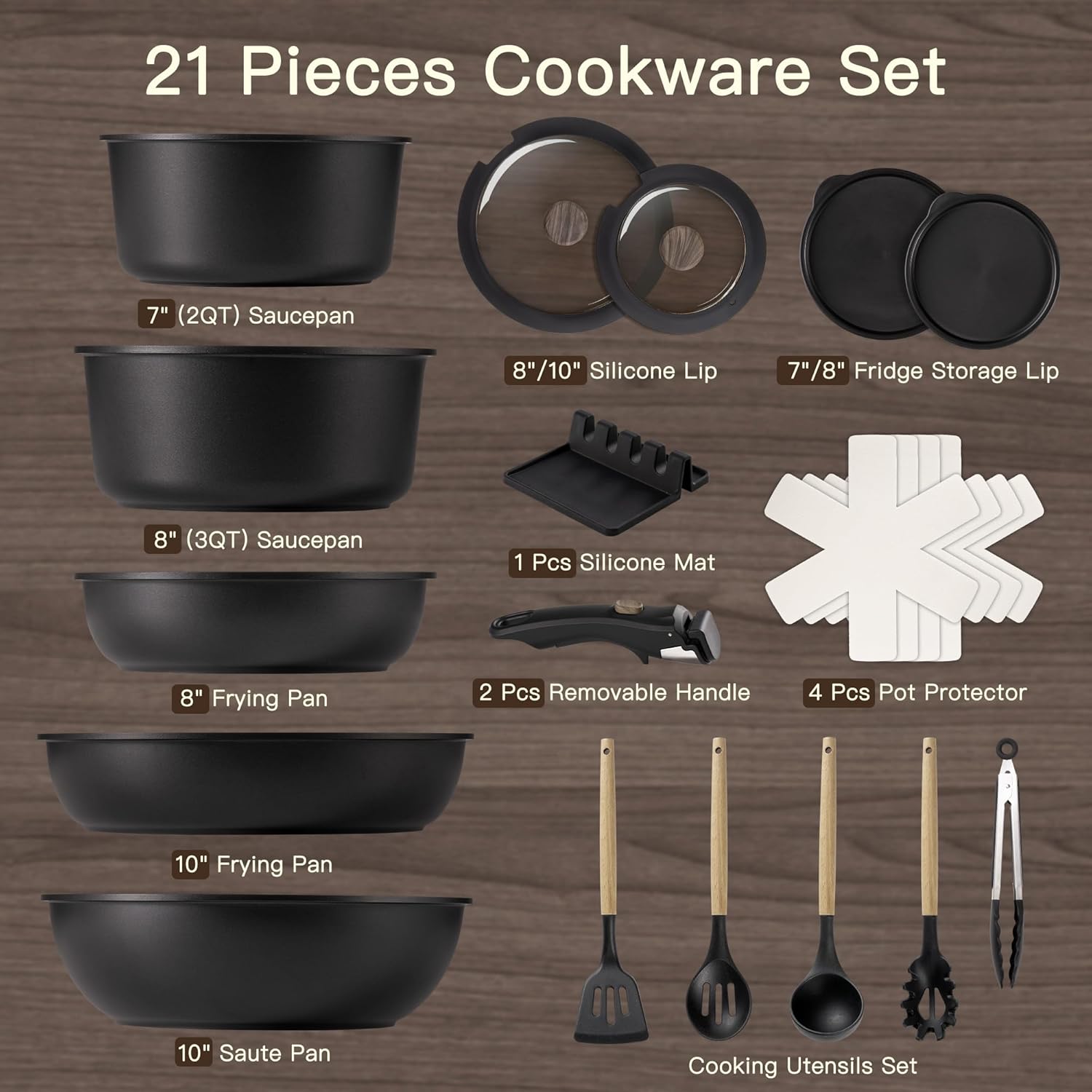 ASTERCOOK™ 21-Piece Nonstick Cookware Set