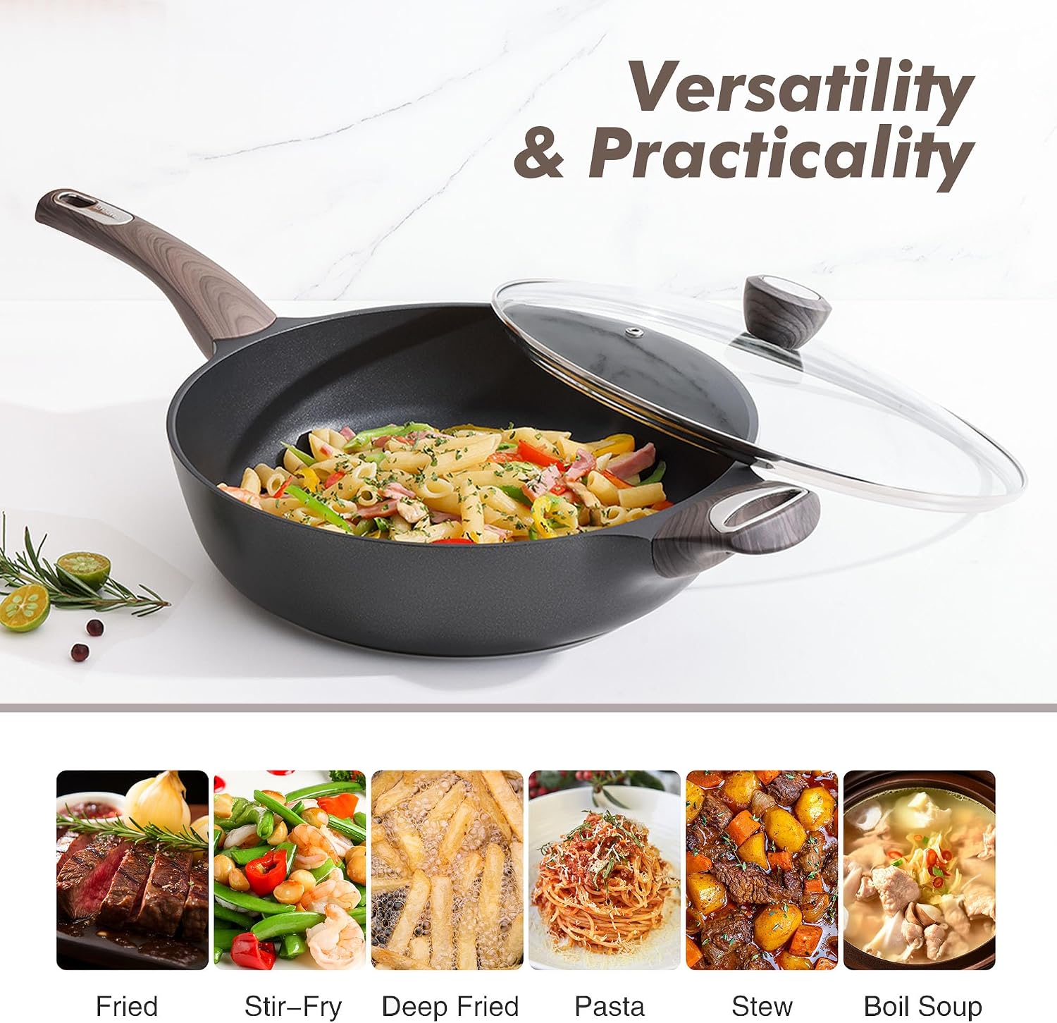 SENSARTE™ 5-Quart Nonstick Deep Frying Pan